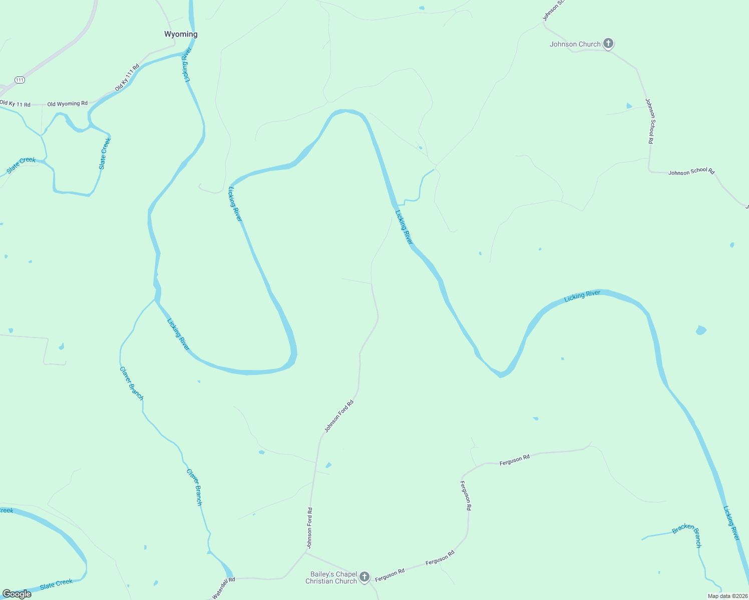 map of restaurants, bars, coffee shops, grocery stores, and more near Johnson Ford Road in Owingsville
