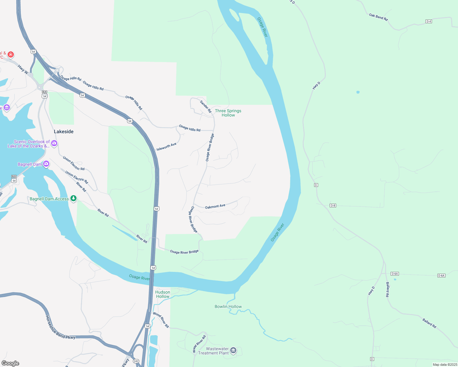 map of restaurants, bars, coffee shops, grocery stores, and more near Cherry Hill Avenue in Lake Ozark