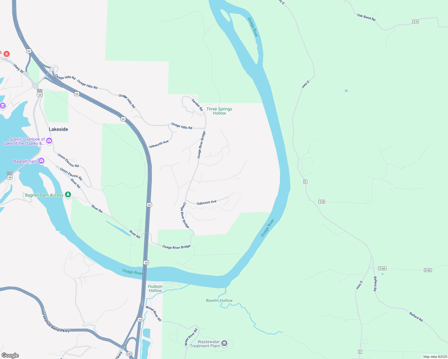 map of restaurants, bars, coffee shops, grocery stores, and more near Cherry Hill Avenue in Lake Ozark