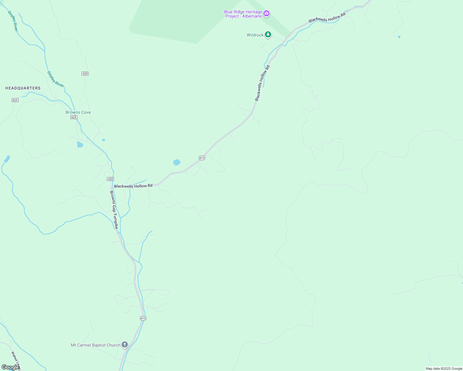map of restaurants, bars, coffee shops, grocery stores, and more near 6311 Blackwells Hollow Road in Crozet