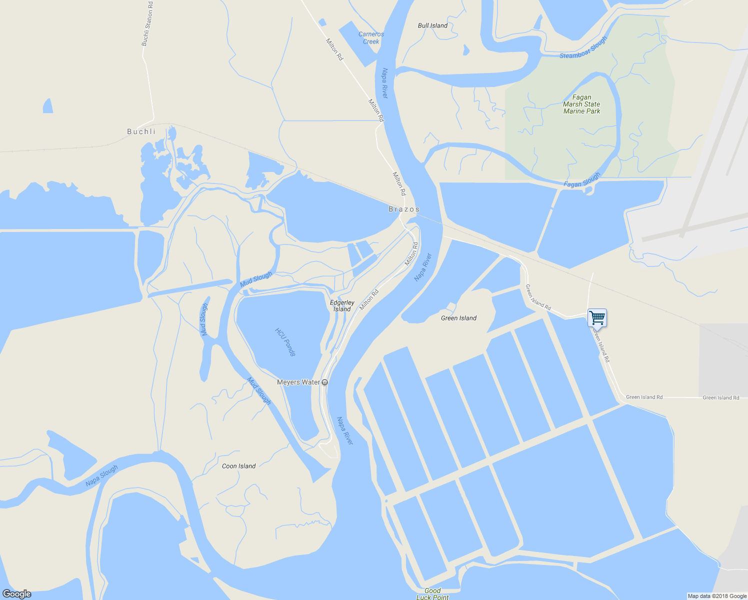 map of restaurants, bars, coffee shops, grocery stores, and more near 1672 Milton Road in Napa