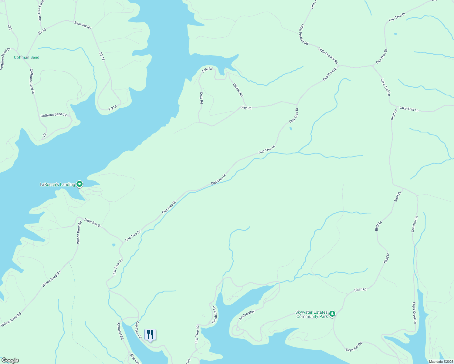 map of restaurants, bars, coffee shops, grocery stores, and more near in Laurie