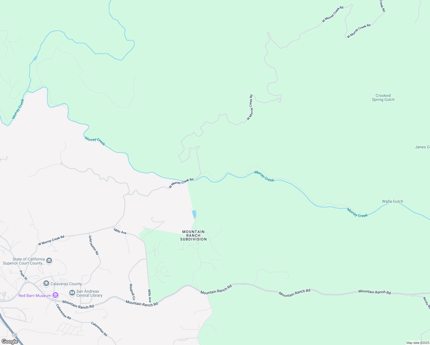 map of restaurants, bars, coffee shops, grocery stores, and more near 2360 Murraydale Lane in San Andreas