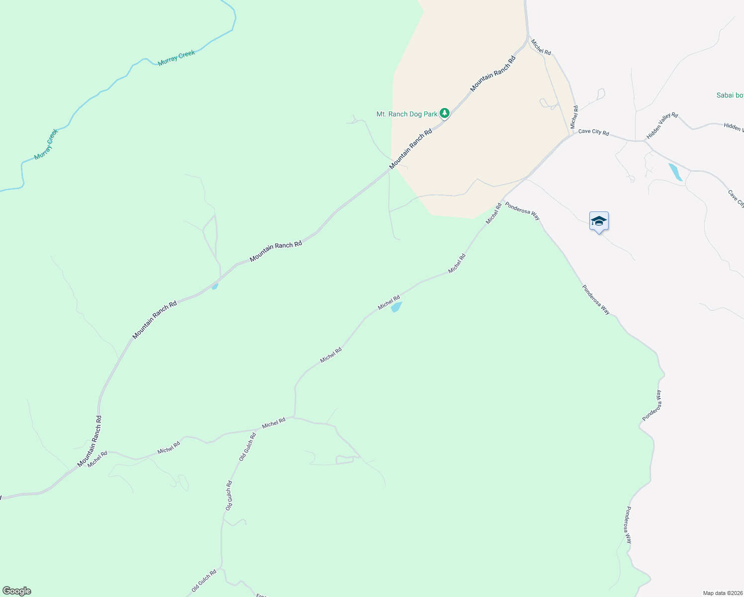 map of restaurants, bars, coffee shops, grocery stores, and more near 6612 Michel Road in Mountain Ranch