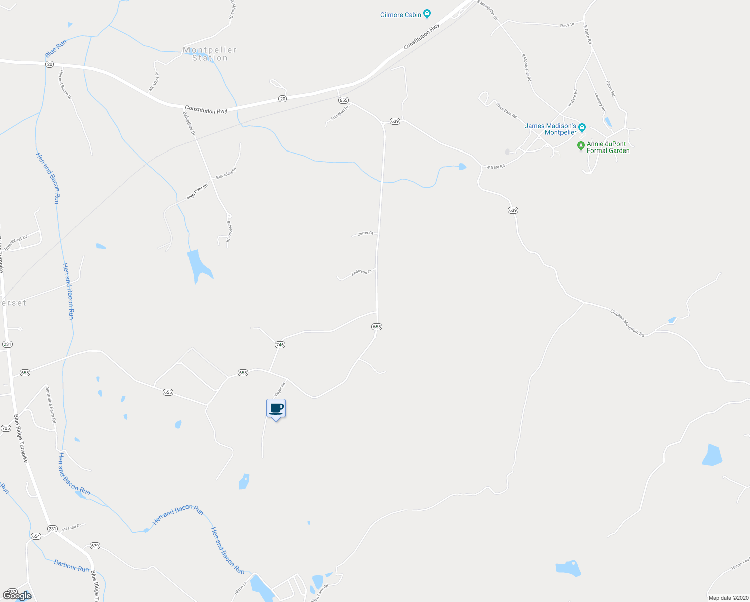 map of restaurants, bars, coffee shops, grocery stores, and more near 11123 Jacksontown Road in Somerset