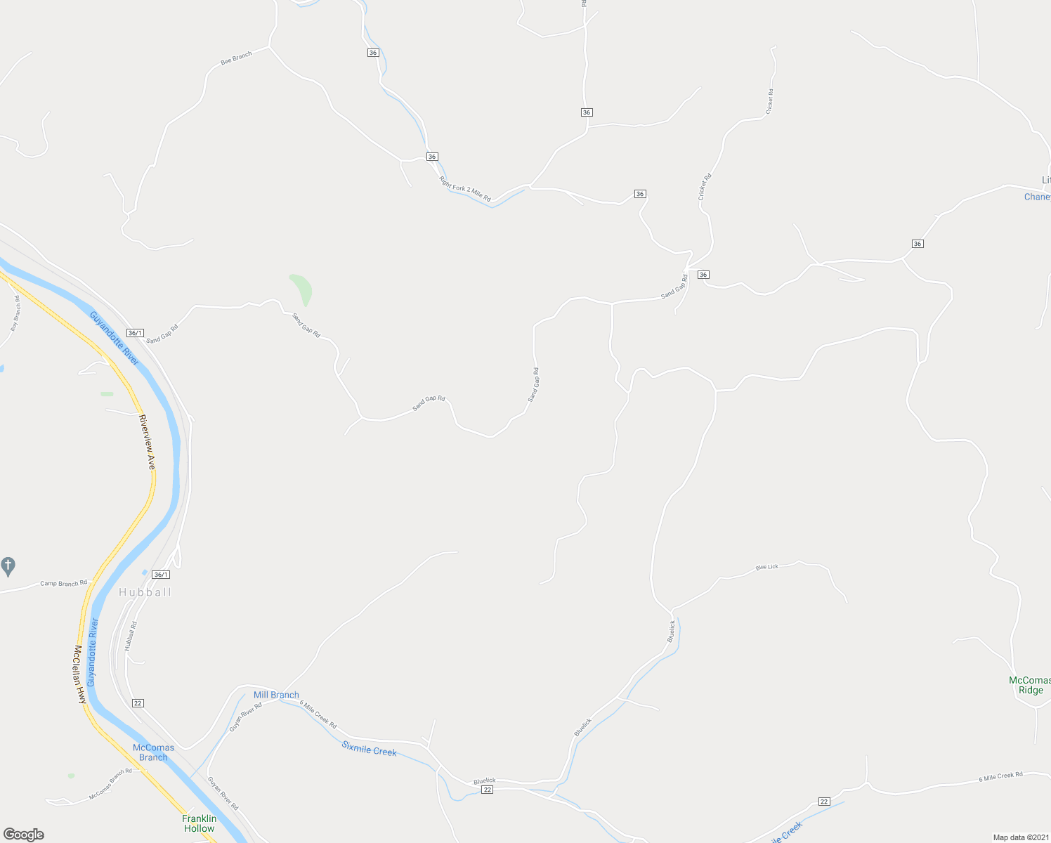 map of restaurants, bars, coffee shops, grocery stores, and more near 335 Sand Gap Road in Branchland