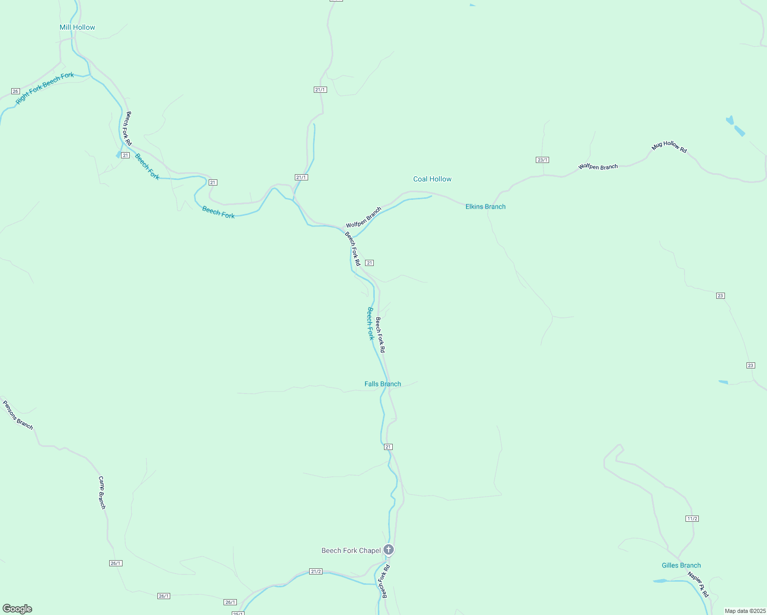 map of restaurants, bars, coffee shops, grocery stores, and more near 7015 Beech Fork Road in East Lynn