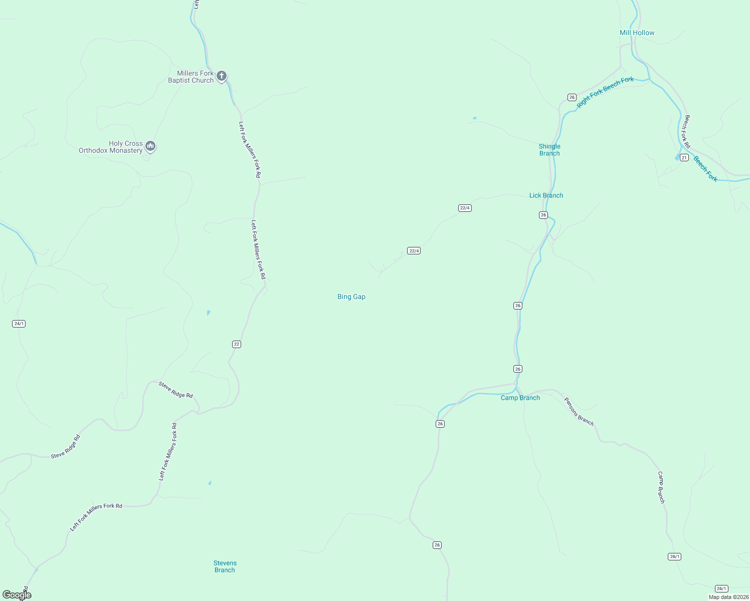 map of restaurants, bars, coffee shops, grocery stores, and more near 911 Shingles Branch Road in East Lynn