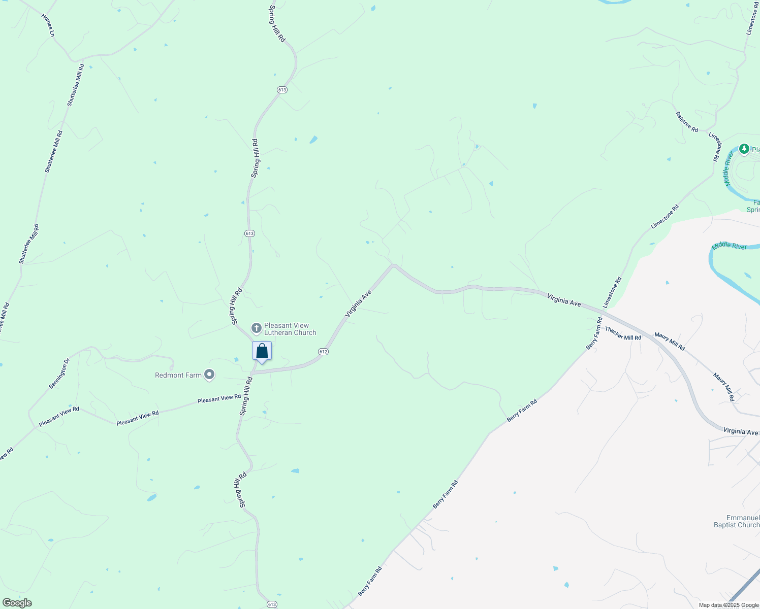 map of restaurants, bars, coffee shops, grocery stores, and more near 1100 Quicks Mill Road in Staunton
