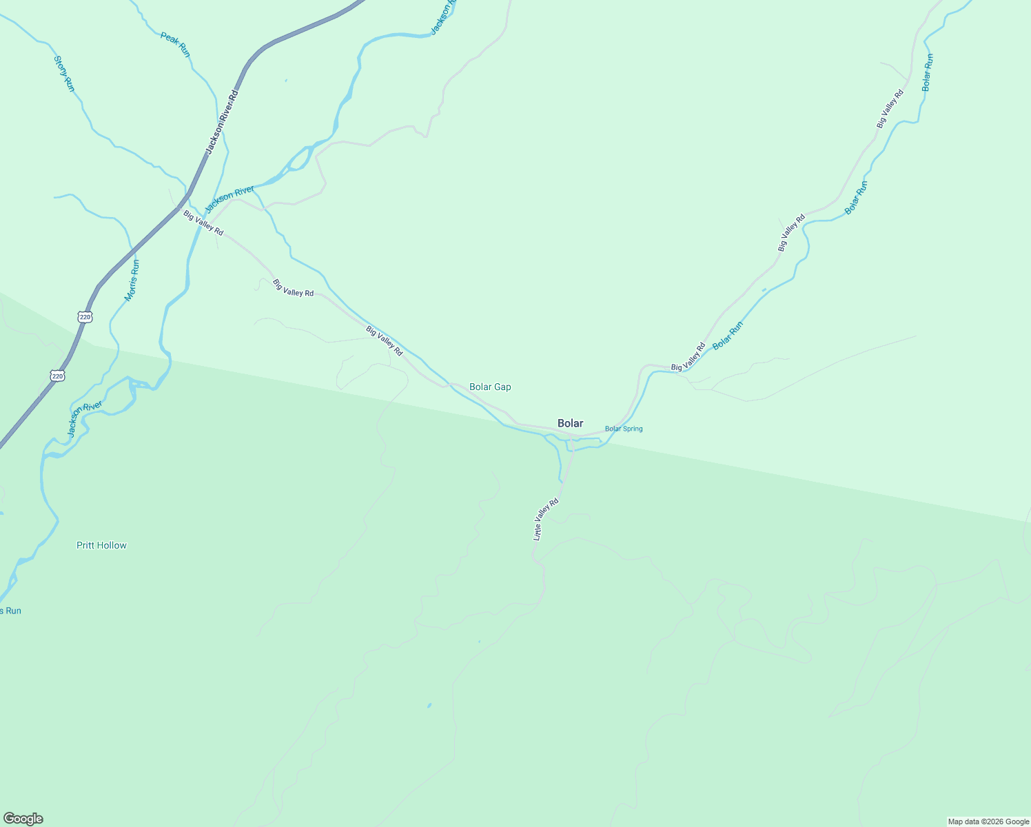 map of restaurants, bars, coffee shops, grocery stores, and more near Big Valley Road in Warm Springs