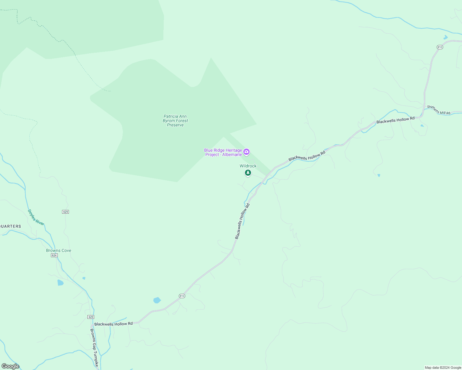 map of restaurants, bars, coffee shops, grocery stores, and more near 4225 Cottonwood Headquarters Lane in Crozet