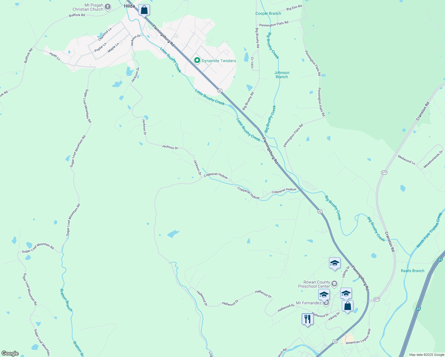 map of restaurants, bars, coffee shops, grocery stores, and more near 677 Copperas Hollow in Morehead