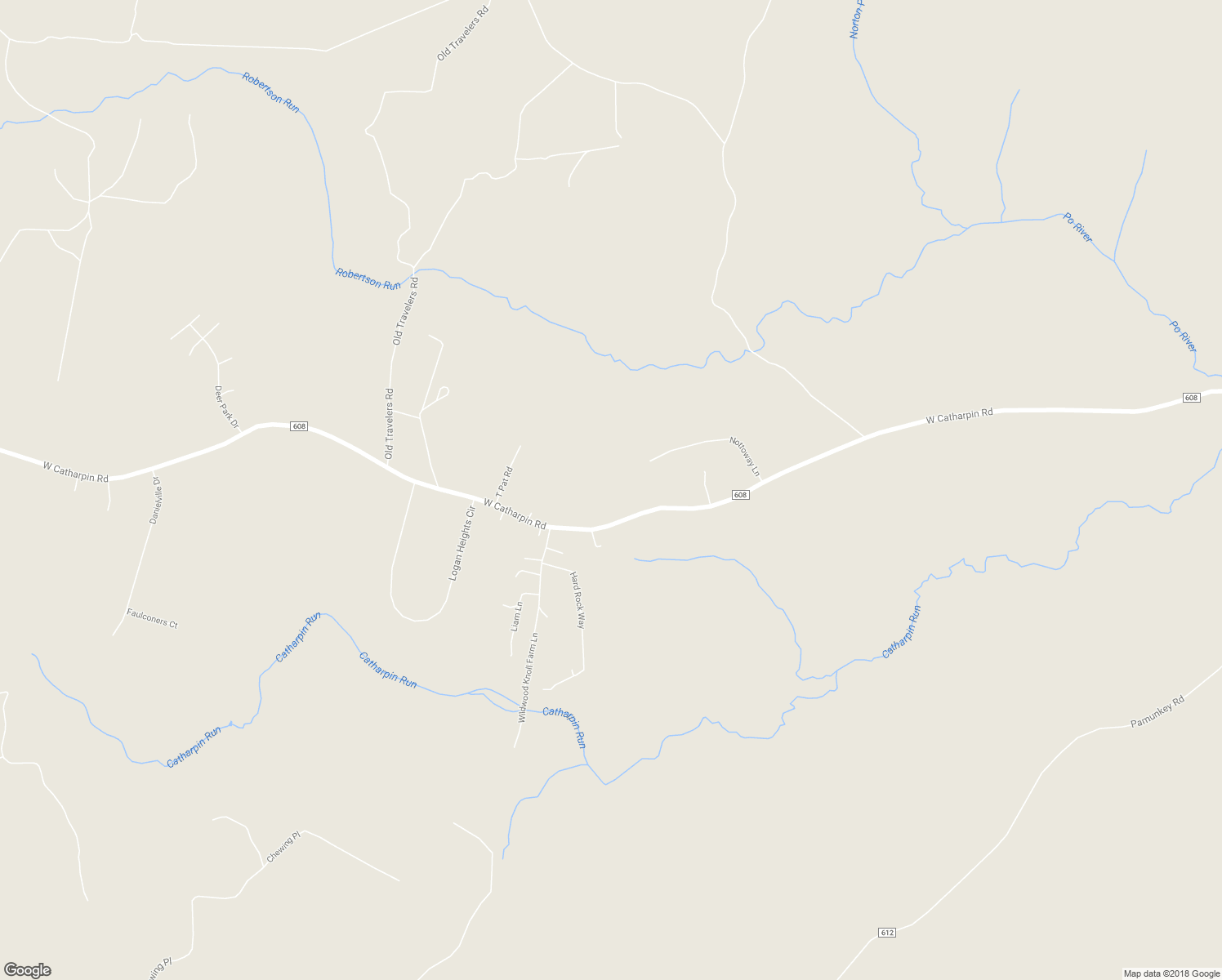 map of restaurants, bars, coffee shops, grocery stores, and more near 9681 Nottoway Lane in Spotsylvania
