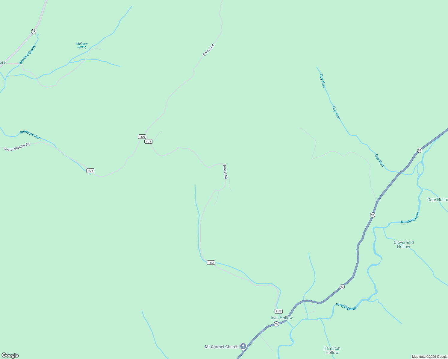 map of restaurants, bars, coffee shops, grocery stores, and more near Sunset Road in Marlinton