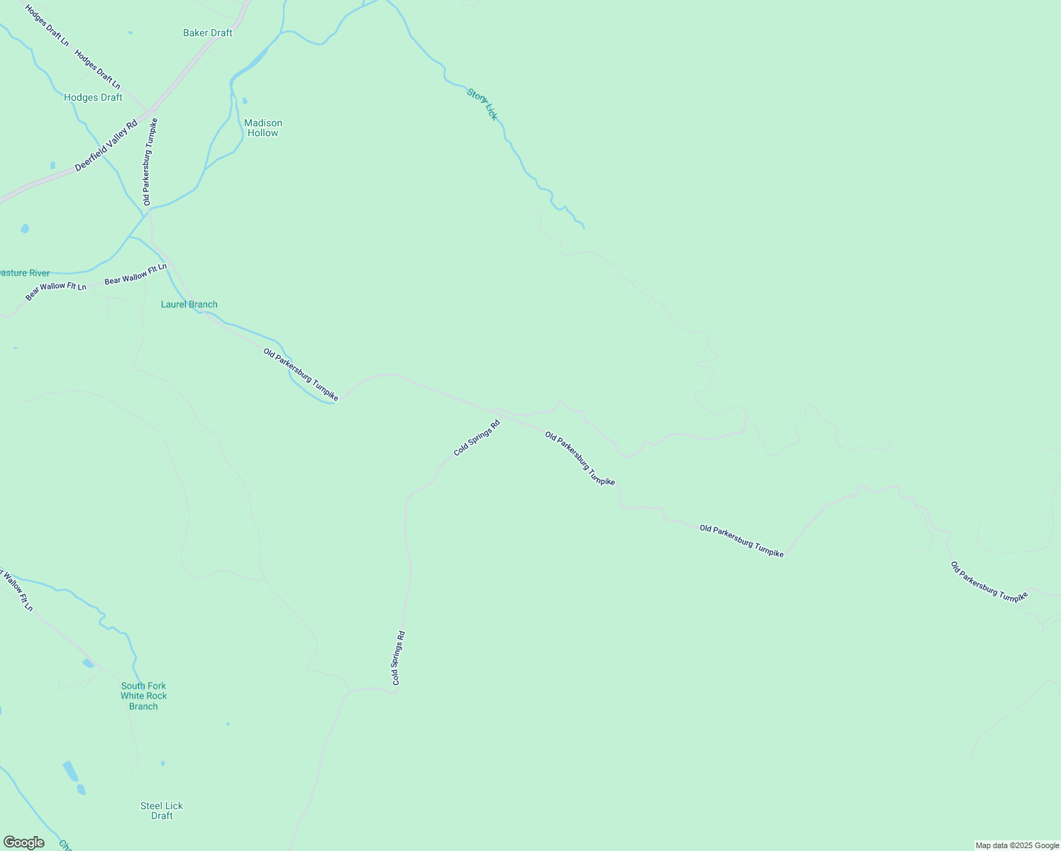 map of restaurants, bars, coffee shops, grocery stores, and more near Old Parkersburg Turnpike in West Augusta