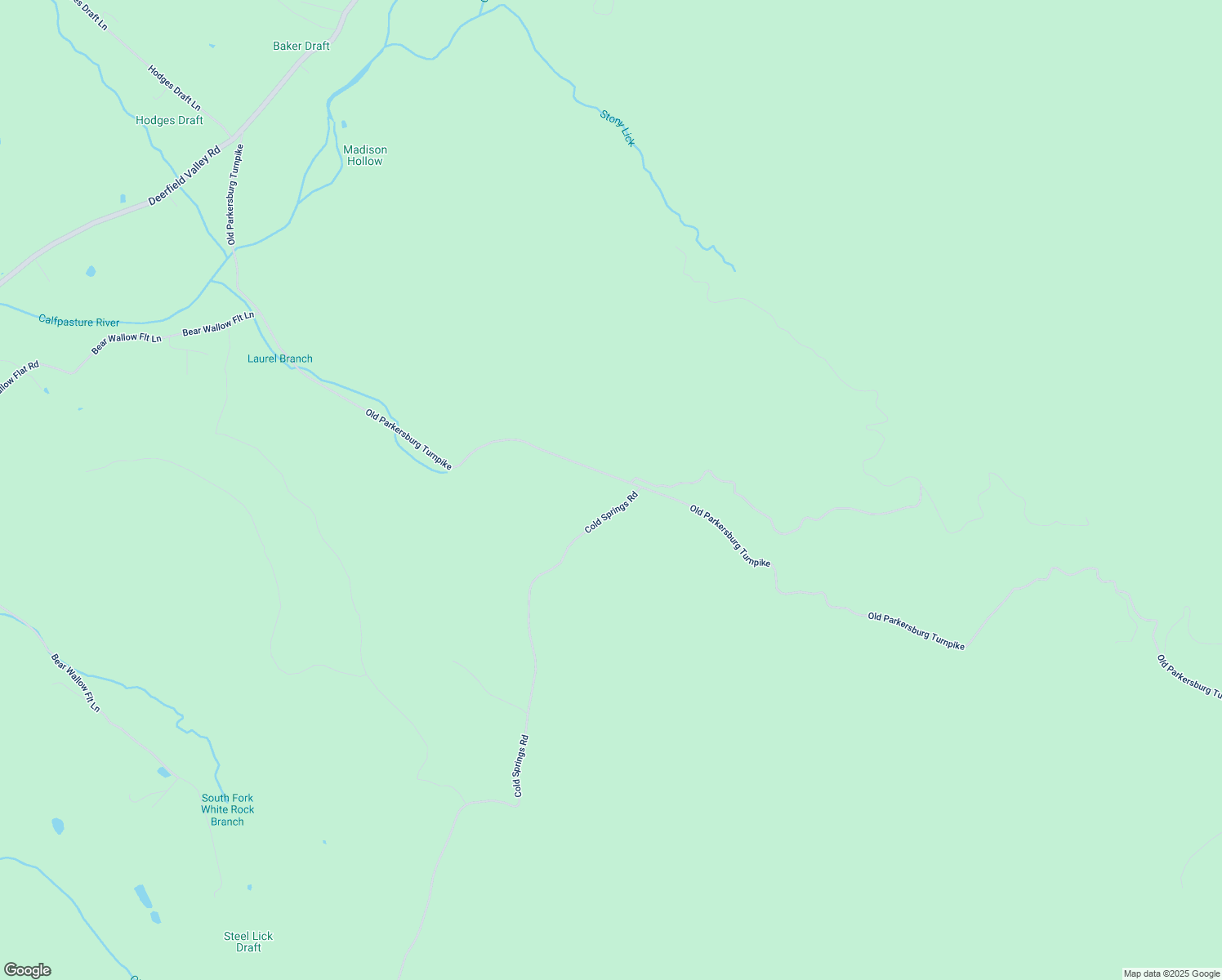 map of restaurants, bars, coffee shops, grocery stores, and more near 2398 Old Parkersburg Turnpike in West Augusta