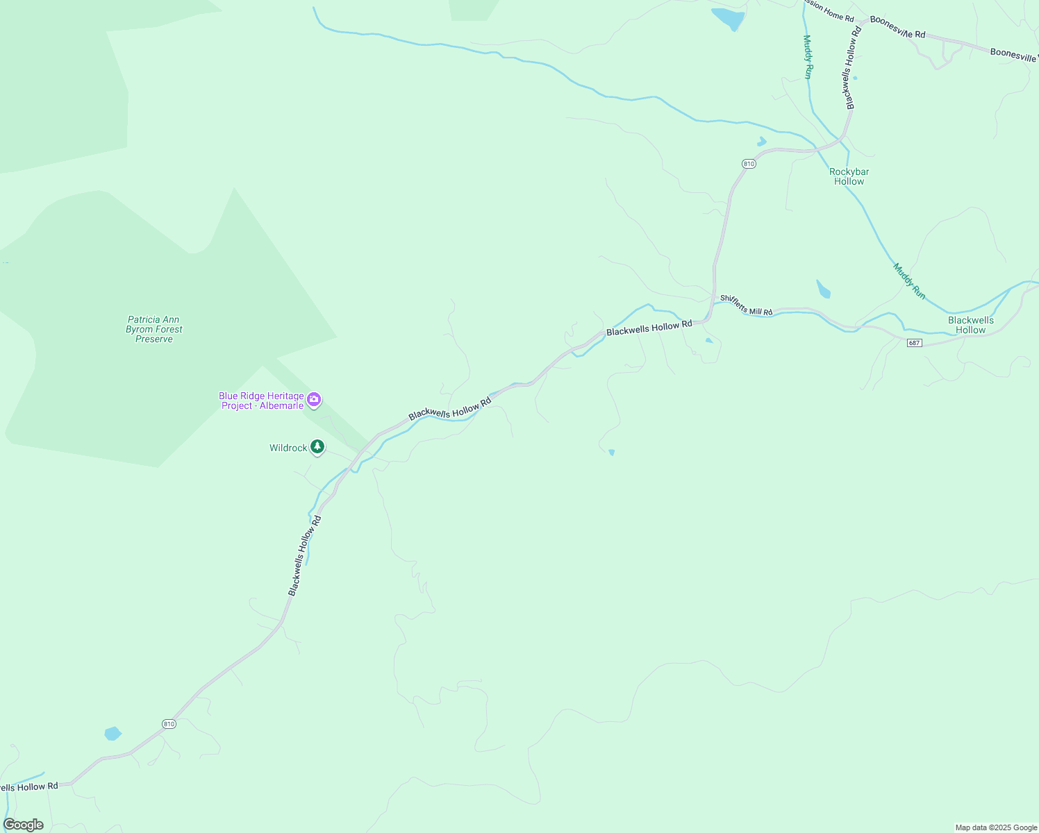 map of restaurants, bars, coffee shops, grocery stores, and more near 6851 Blackwells Hollow Road in Crozet