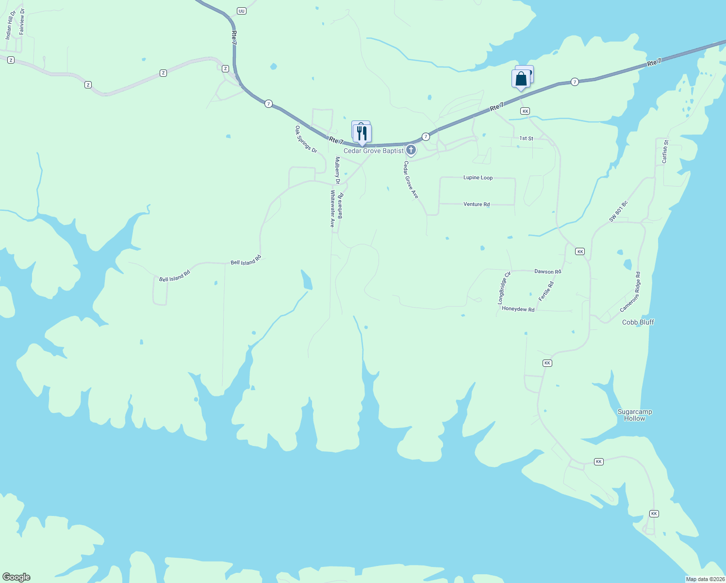map of restaurants, bars, coffee shops, grocery stores, and more near 32451 Natalie Road in Warsaw