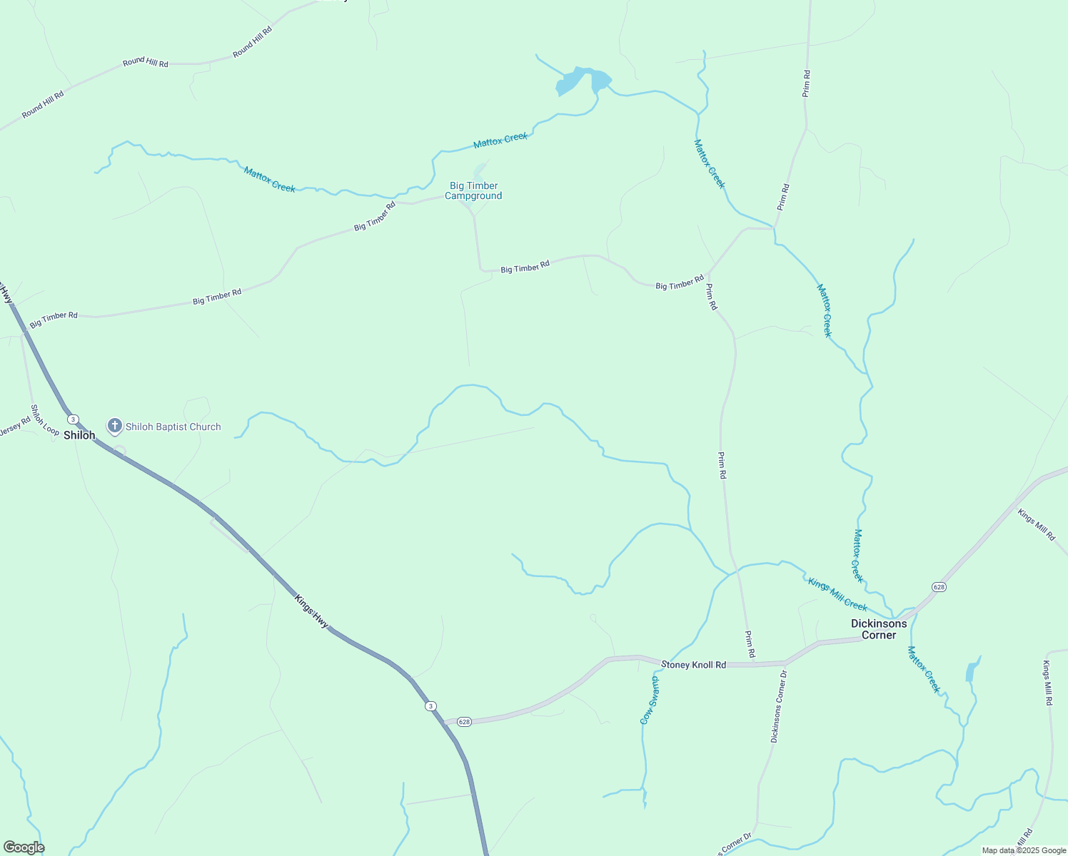 map of restaurants, bars, coffee shops, grocery stores, and more near 15160 Eastview Drive in King George