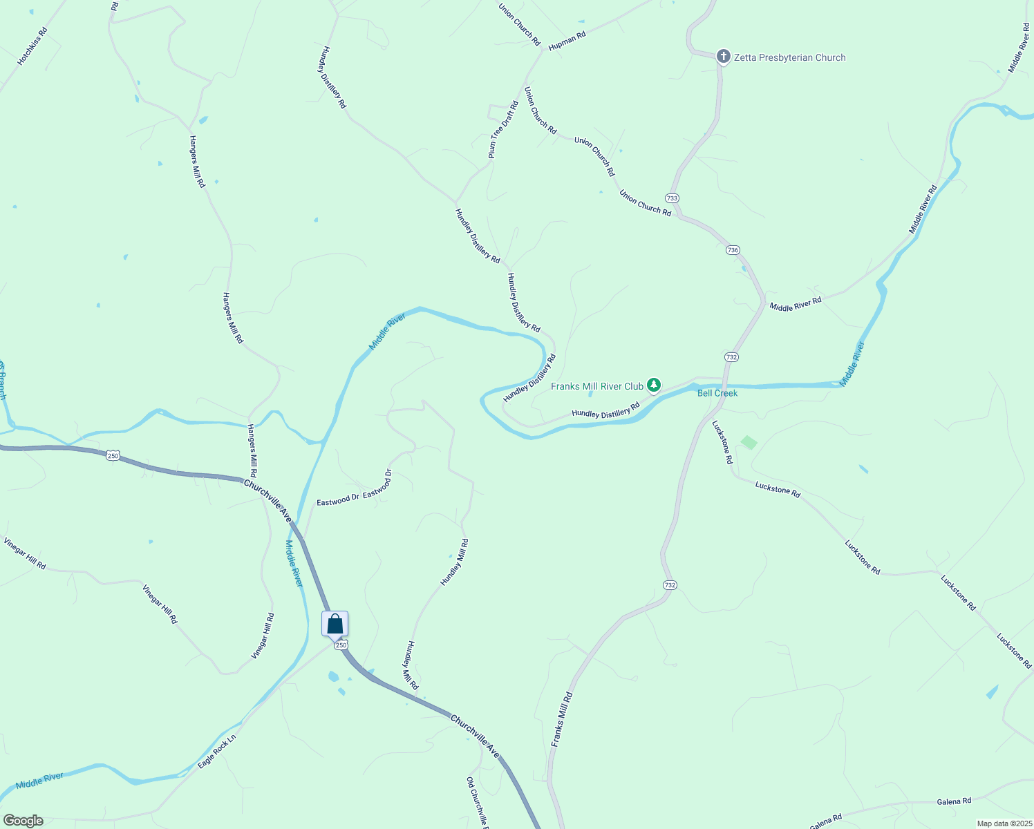 map of restaurants, bars, coffee shops, grocery stores, and more near 337 Hundley Distillery Road in Churchville