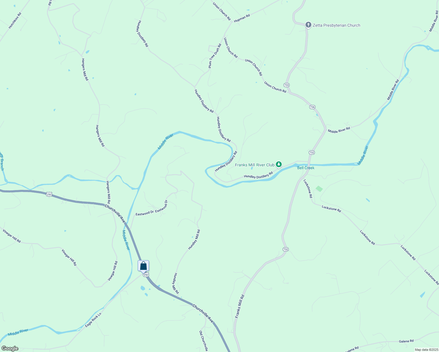 map of restaurants, bars, coffee shops, grocery stores, and more near 337 Hundley Distillery Road in Churchville