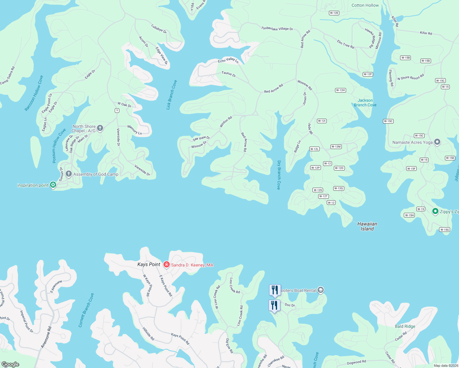 map of restaurants, bars, coffee shops, grocery stores, and more near Dalton Drive in Rocky Mount