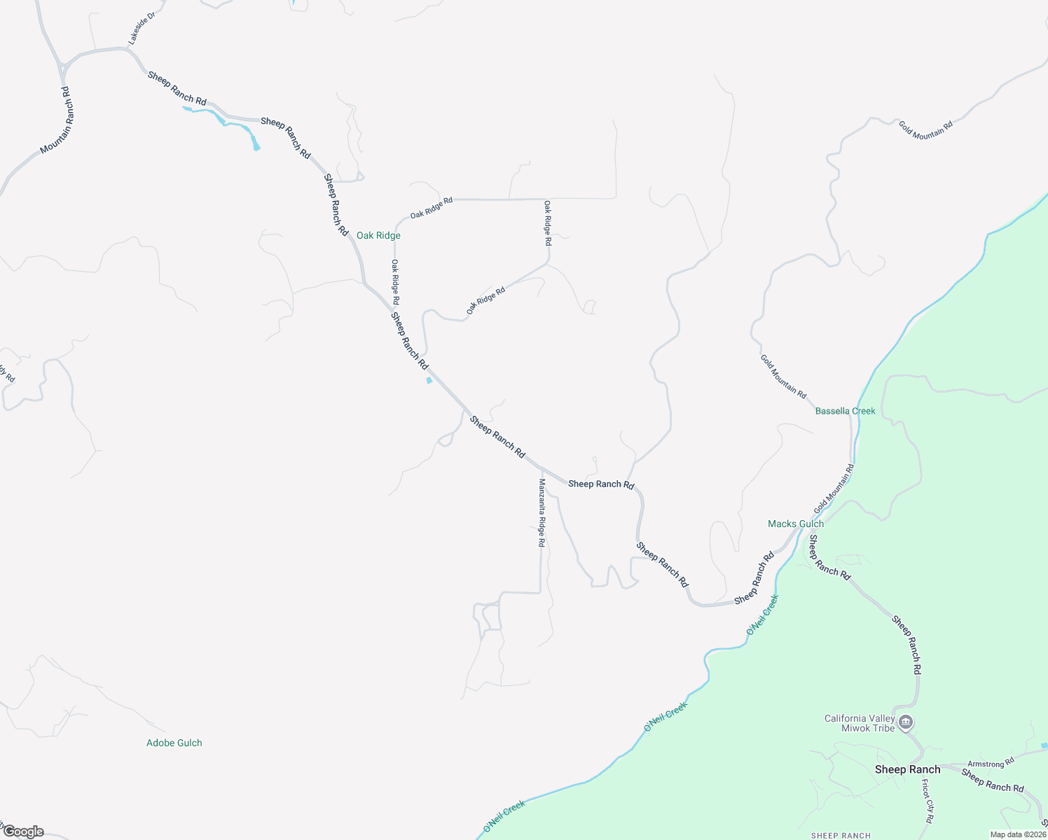map of restaurants, bars, coffee shops, grocery stores, and more near 9275 Sheep Ranch Road in Mountain Ranch
