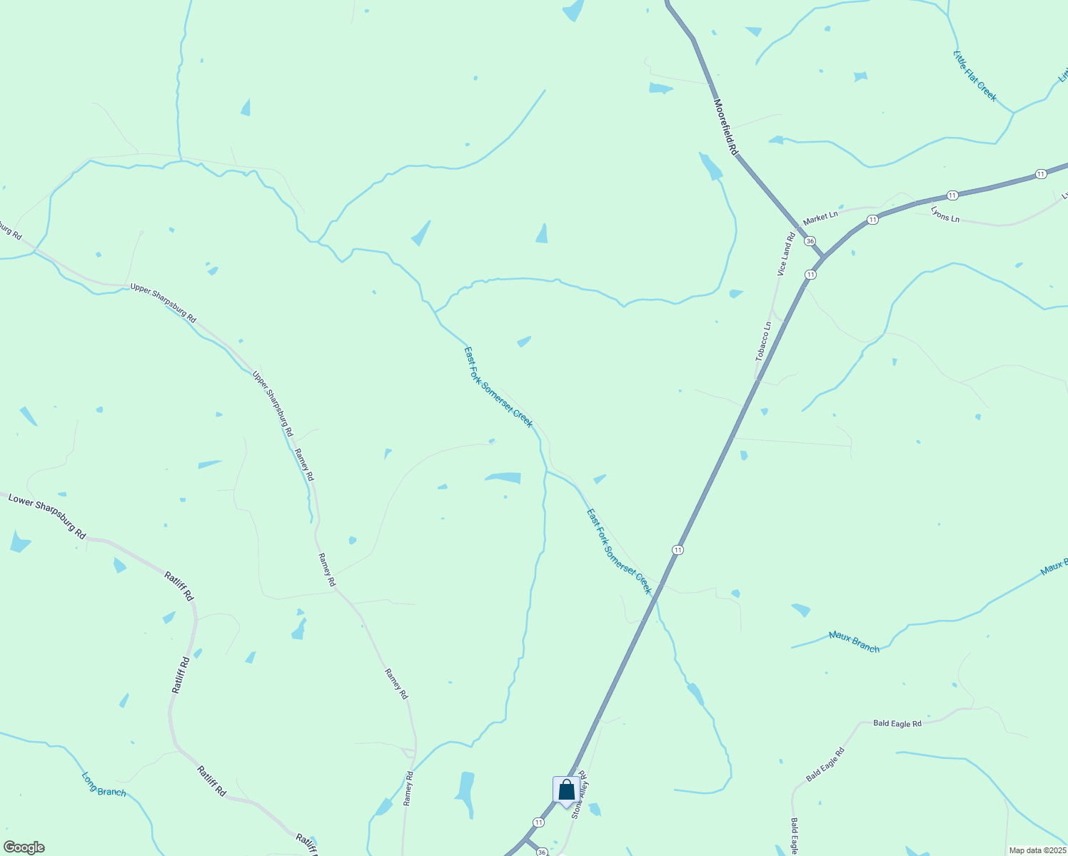 map of restaurants, bars, coffee shops, grocery stores, and more near 357 Willow Lane in Sharpsburg
