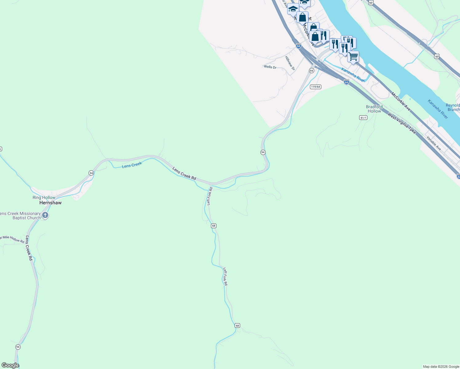 map of restaurants, bars, coffee shops, grocery stores, and more near 84 Stepto Lane in Charleston