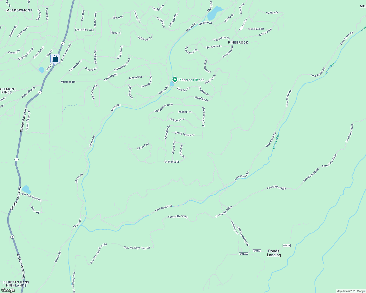 map of restaurants, bars, coffee shops, grocery stores, and more near 2455 Monetier Drive in Arnold