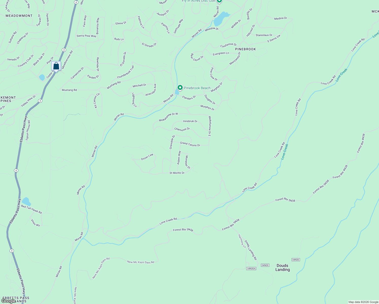 map of restaurants, bars, coffee shops, grocery stores, and more near 2455 Monetier Drive in Arnold