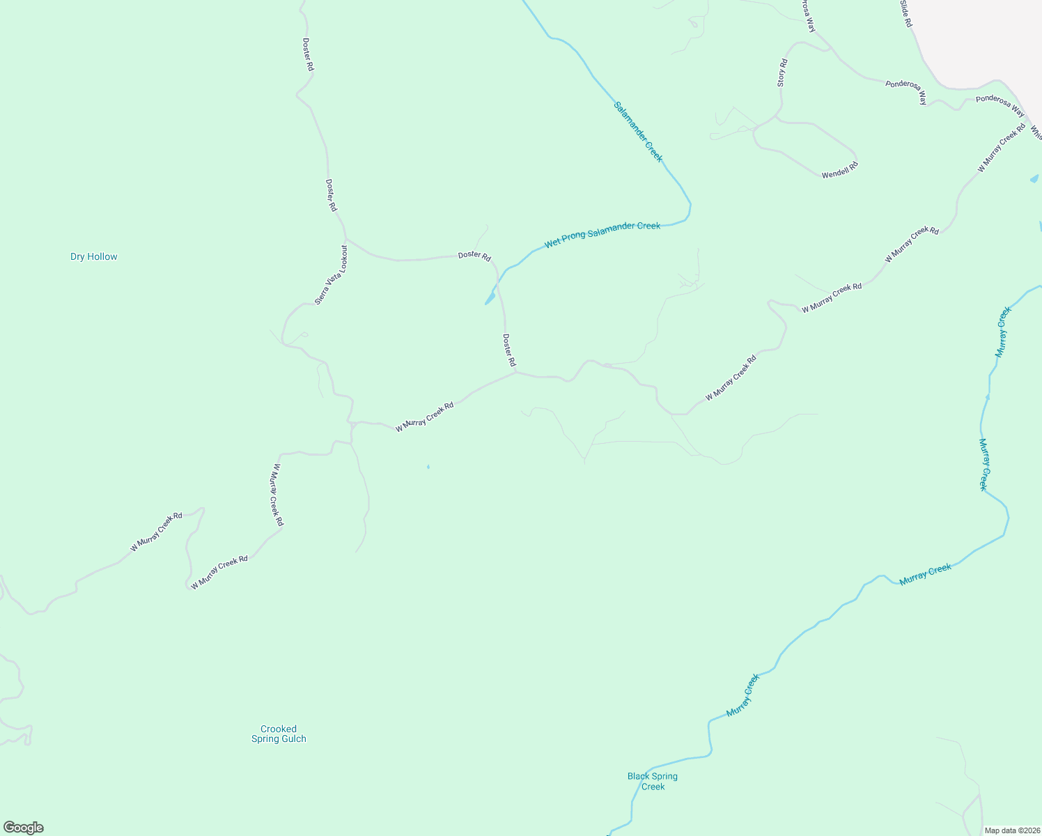 map of restaurants, bars, coffee shops, grocery stores, and more near 6800 West Murray Creek Road in Mountain Ranch