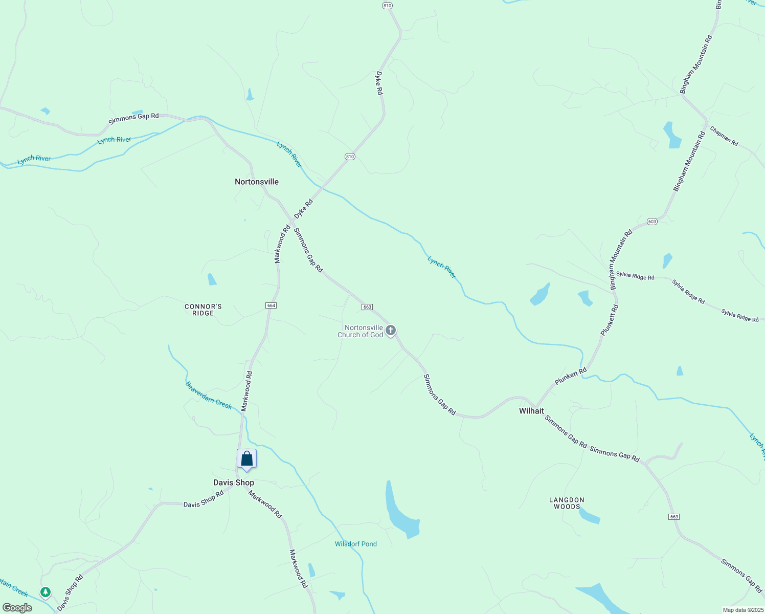 map of restaurants, bars, coffee shops, grocery stores, and more near 1520 Simmons Gap Road in Dyke