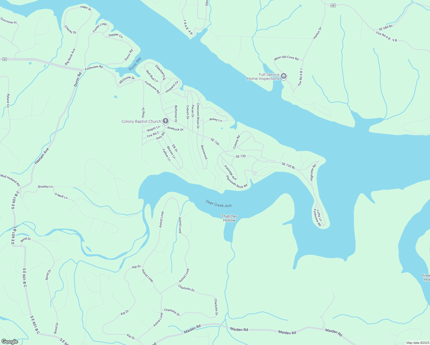 map of restaurants, bars, coffee shops, grocery stores, and more near Bedford Road in Edwards