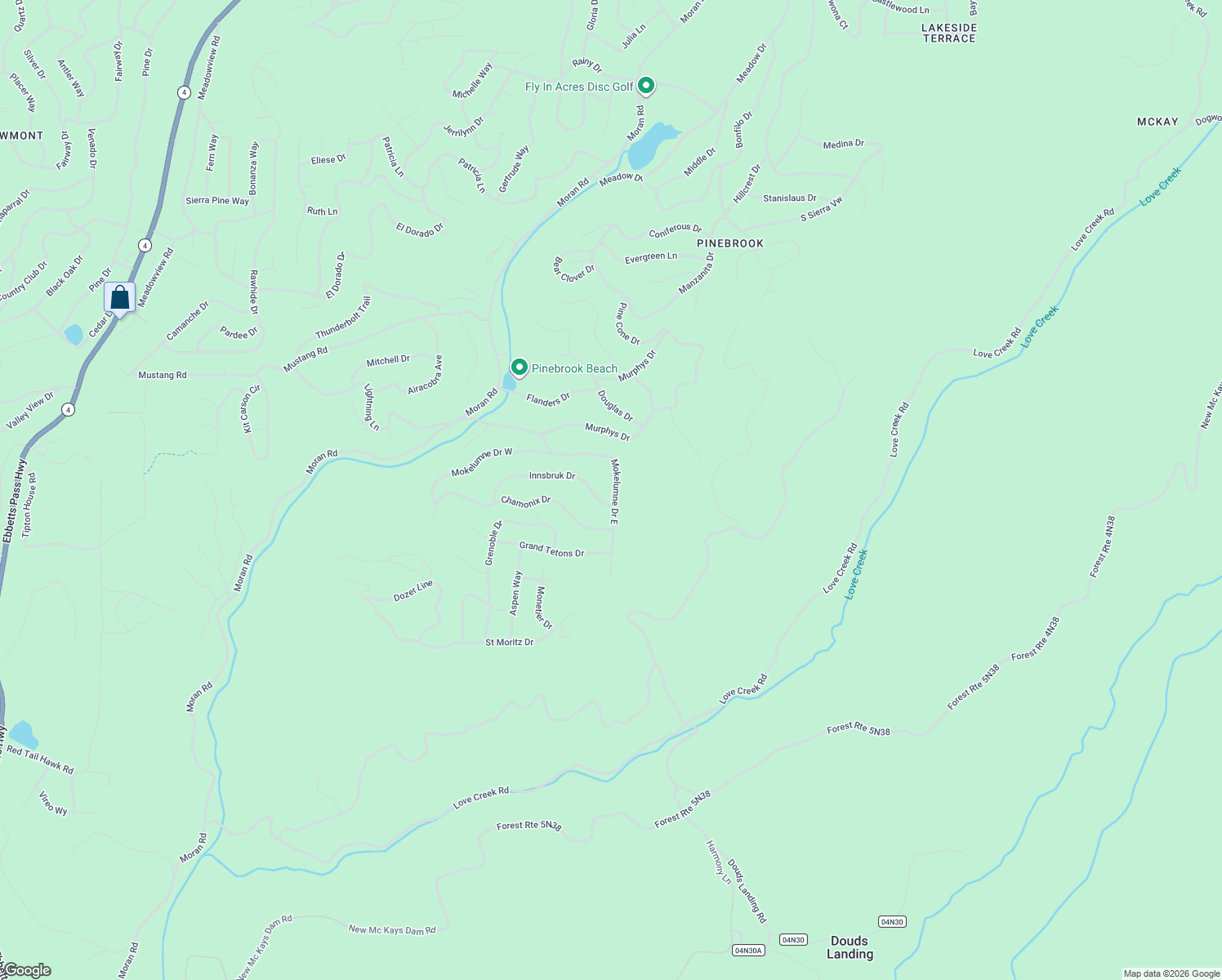 map of restaurants, bars, coffee shops, grocery stores, and more near 2305 Taos Court in Arnold