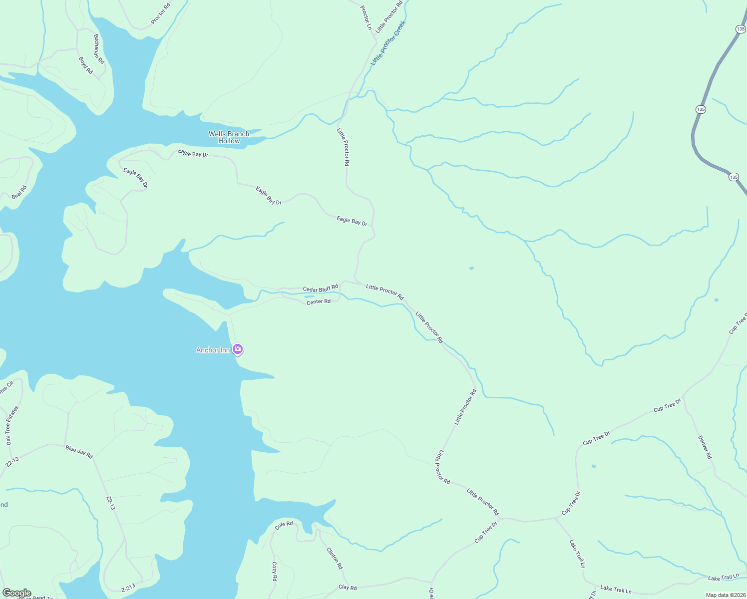 map of restaurants, bars, coffee shops, grocery stores, and more near in Proctor