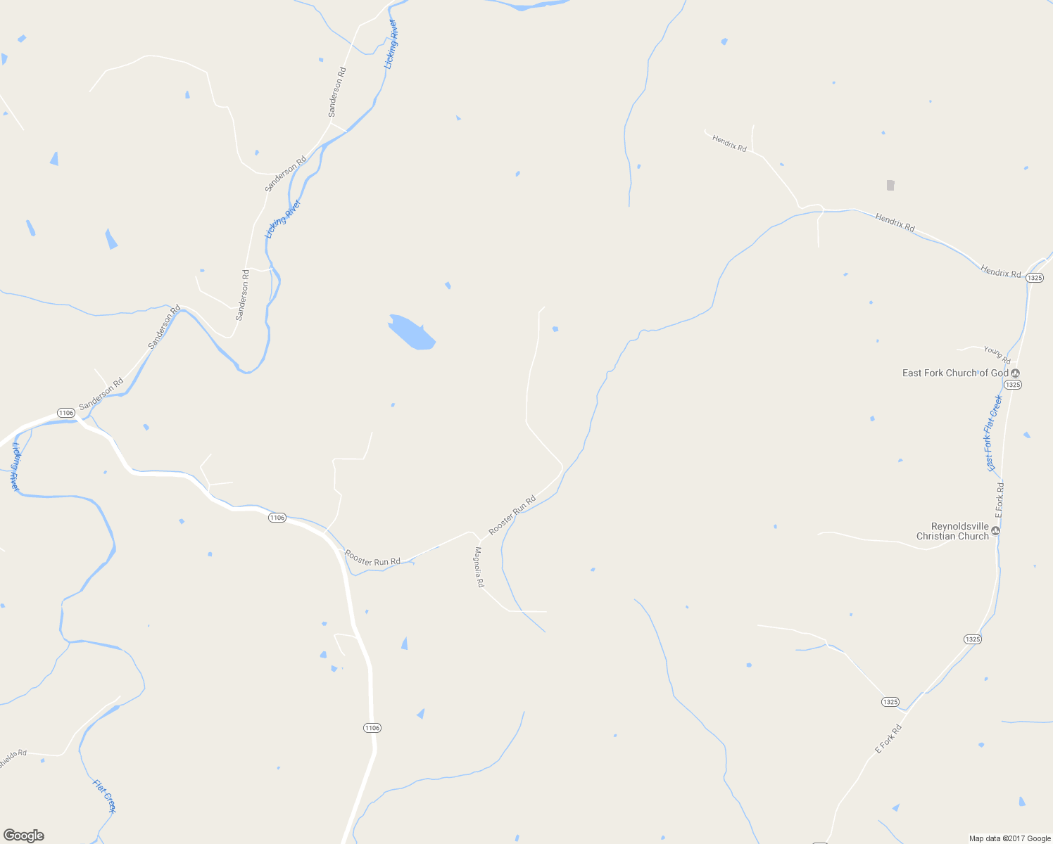 map of restaurants, bars, coffee shops, grocery stores, and more near Rooster Run Road in Owingsville