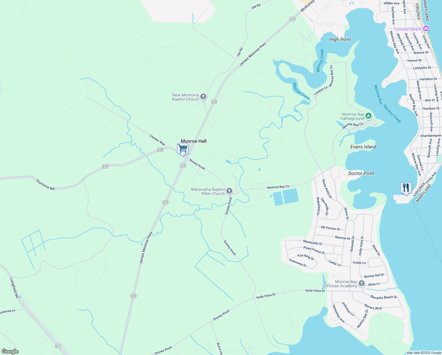 Monroe Bay Circle, Colonial Beach VA Walk Score