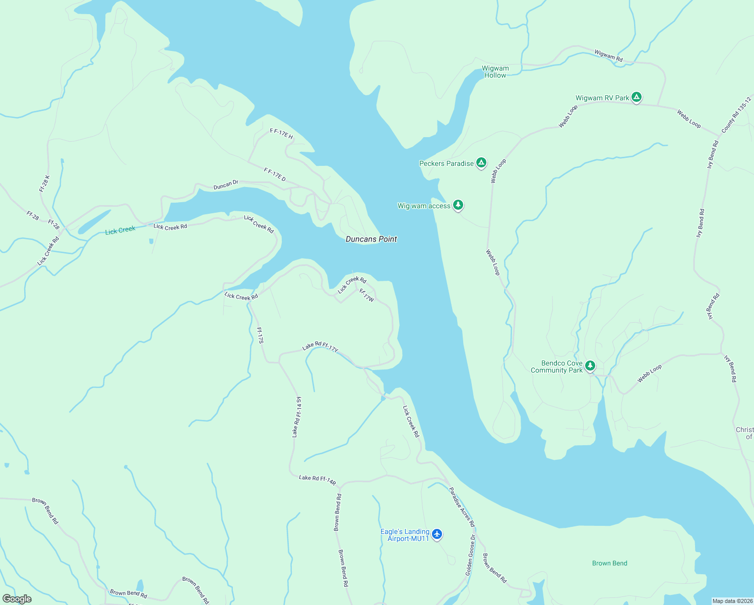 map of restaurants, bars, coffee shops, grocery stores, and more near Lick Creek Road in Edwards