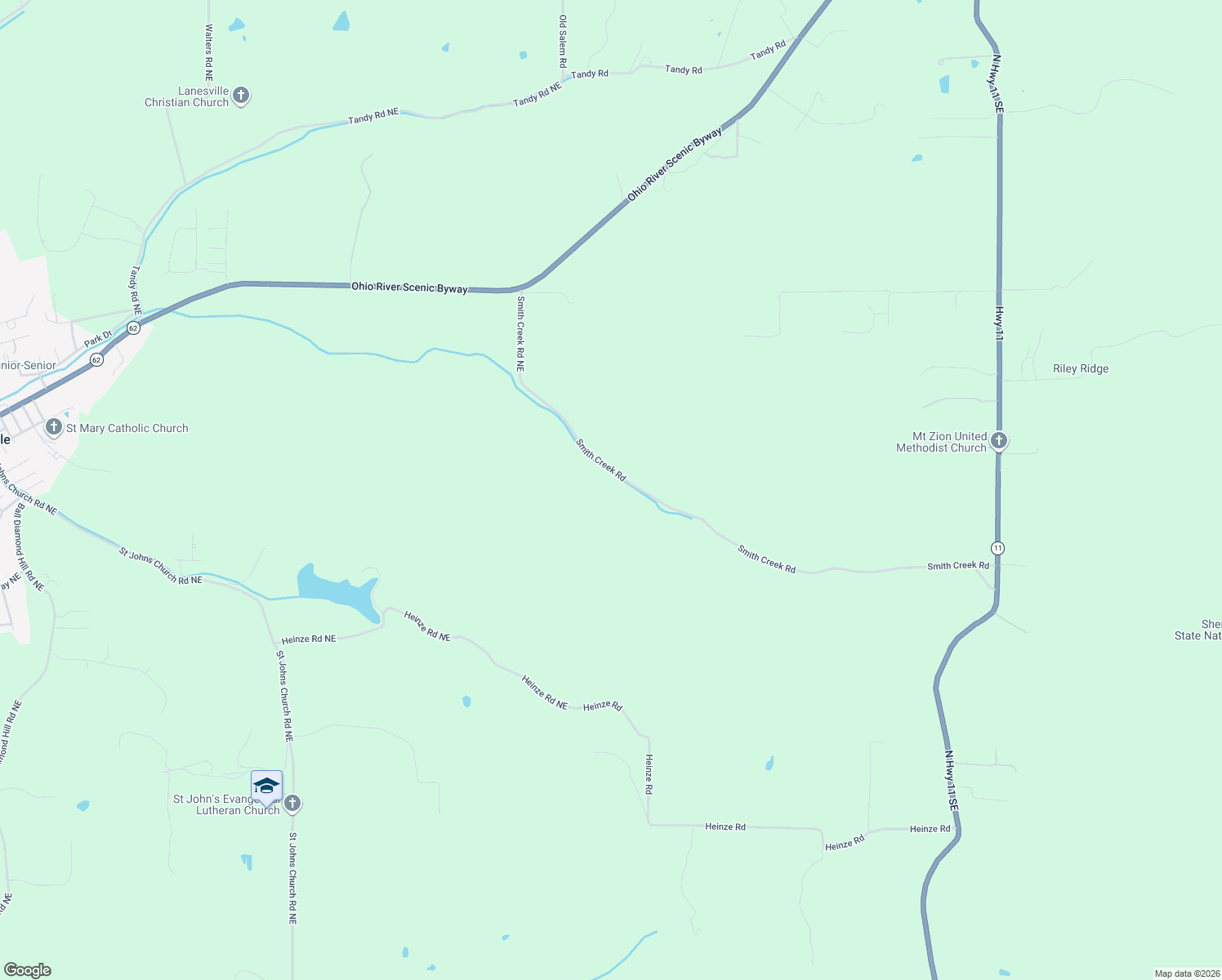 map of restaurants, bars, coffee shops, grocery stores, and more near 7769 Smith Creek Road in Lanesville