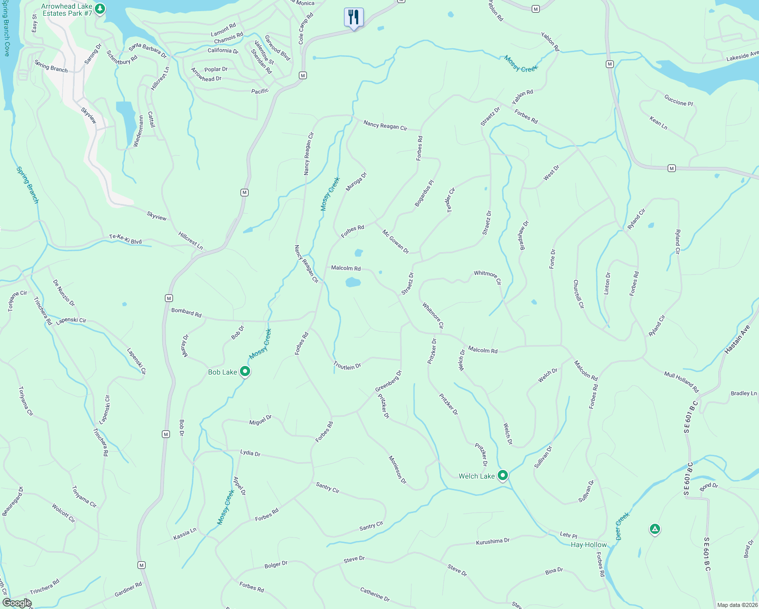 map of restaurants, bars, coffee shops, grocery stores, and more near Gee Place in Edwards