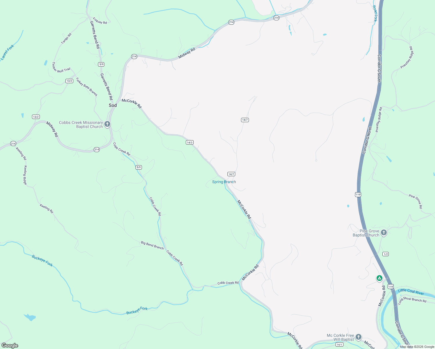 map of restaurants, bars, coffee shops, grocery stores, and more near County Highway 14/3 in Sod