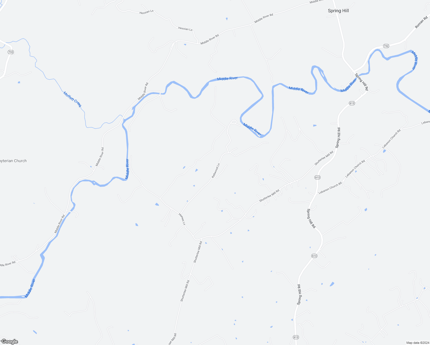 map of restaurants, bars, coffee shops, grocery stores, and more near Kellwood Lane in Augusta County
