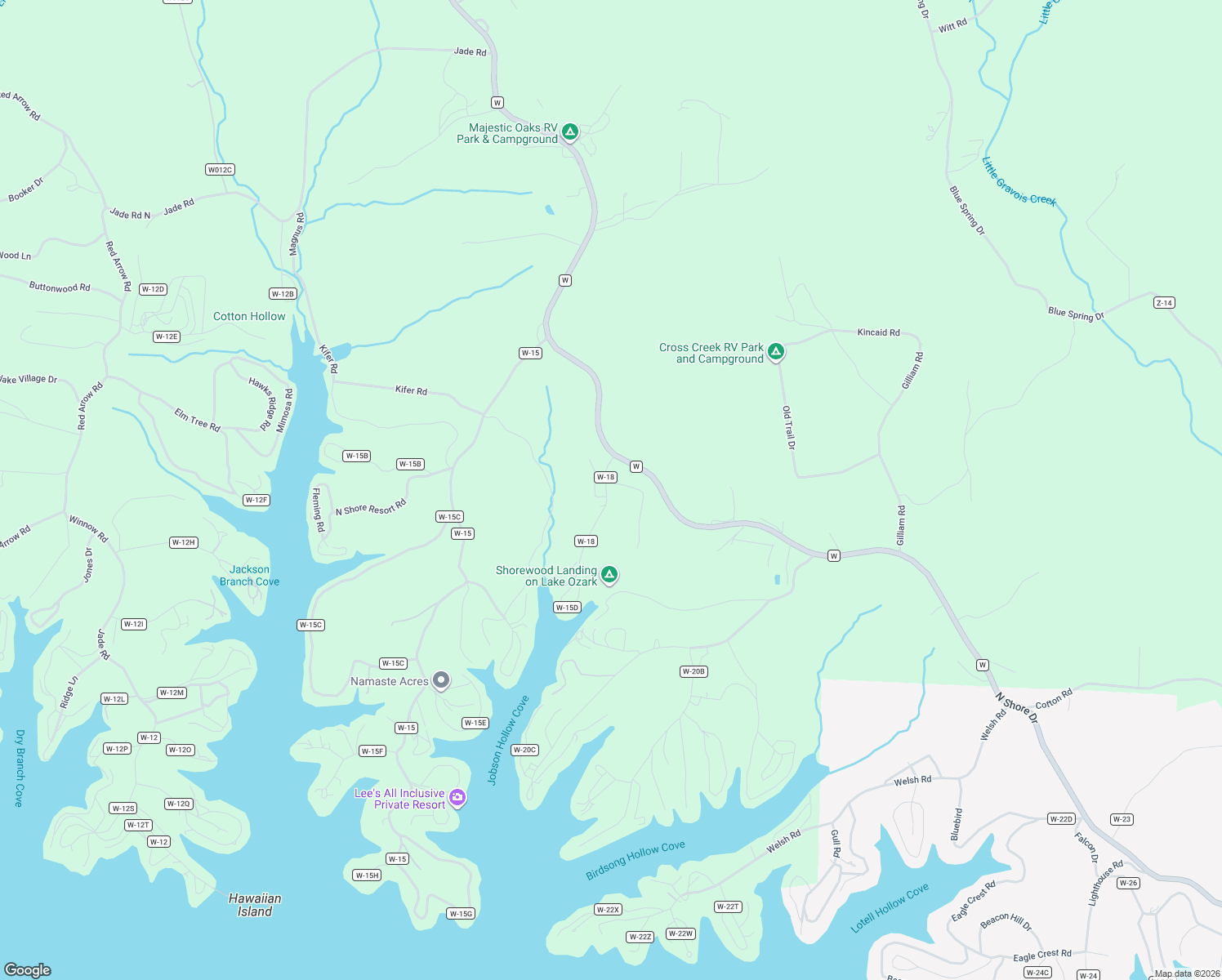 map of restaurants, bars, coffee shops, grocery stores, and more near 14 Leisure Road in Eldon