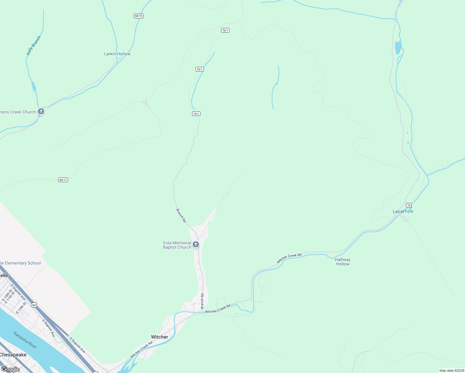 map of restaurants, bars, coffee shops, grocery stores, and more near 419 Pete Hollow Road in Belle