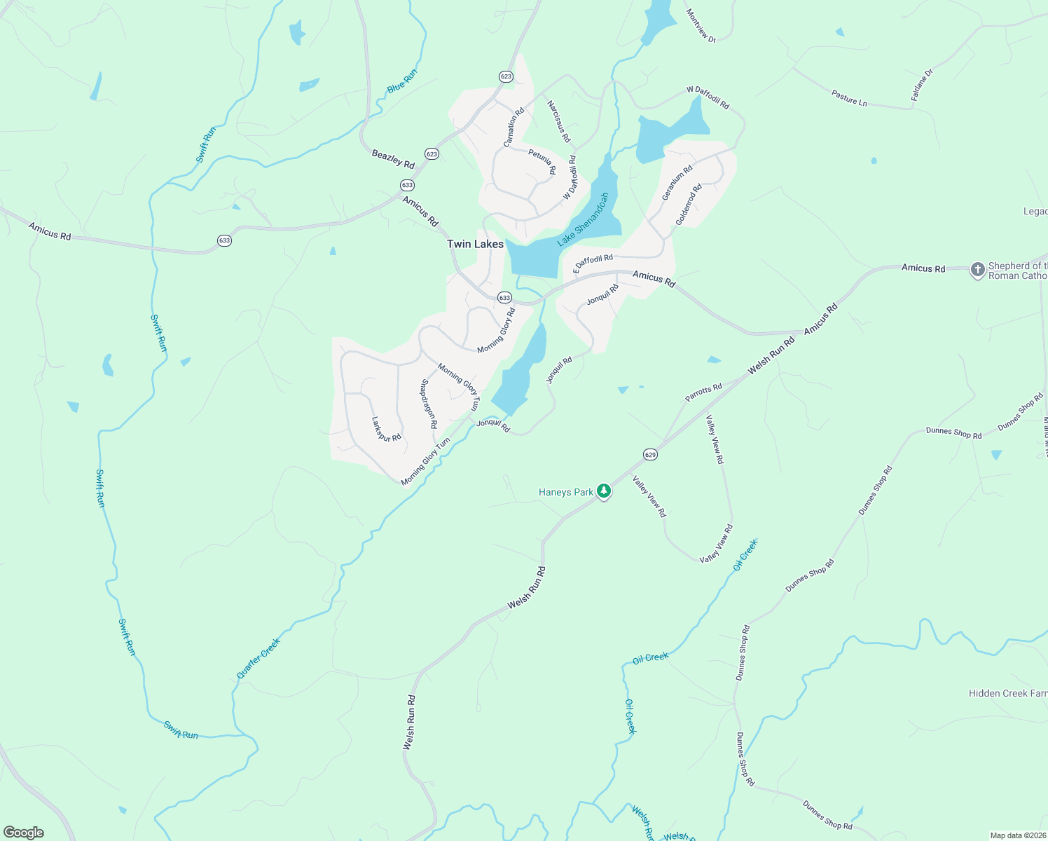 map of restaurants, bars, coffee shops, grocery stores, and more near 444-998 Jonquil Road in Ruckersville
