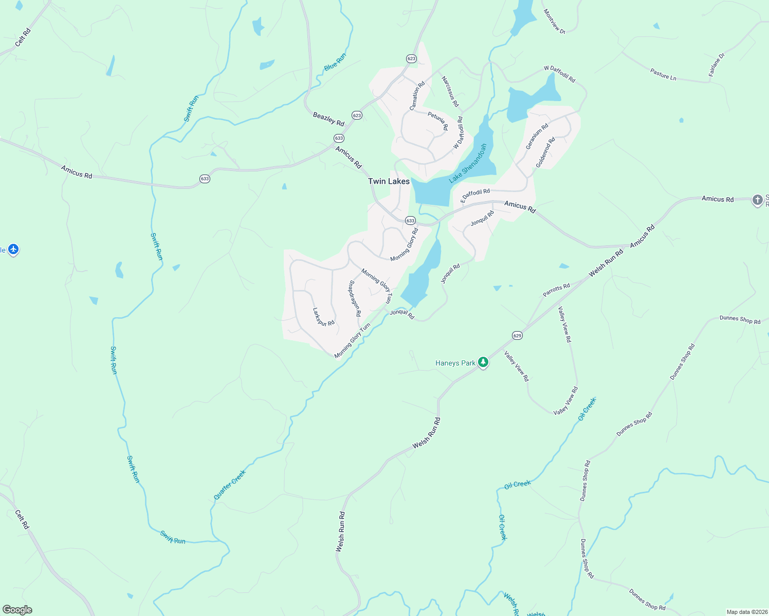 map of restaurants, bars, coffee shops, grocery stores, and more near 998 Jonquil Road in Ruckersville