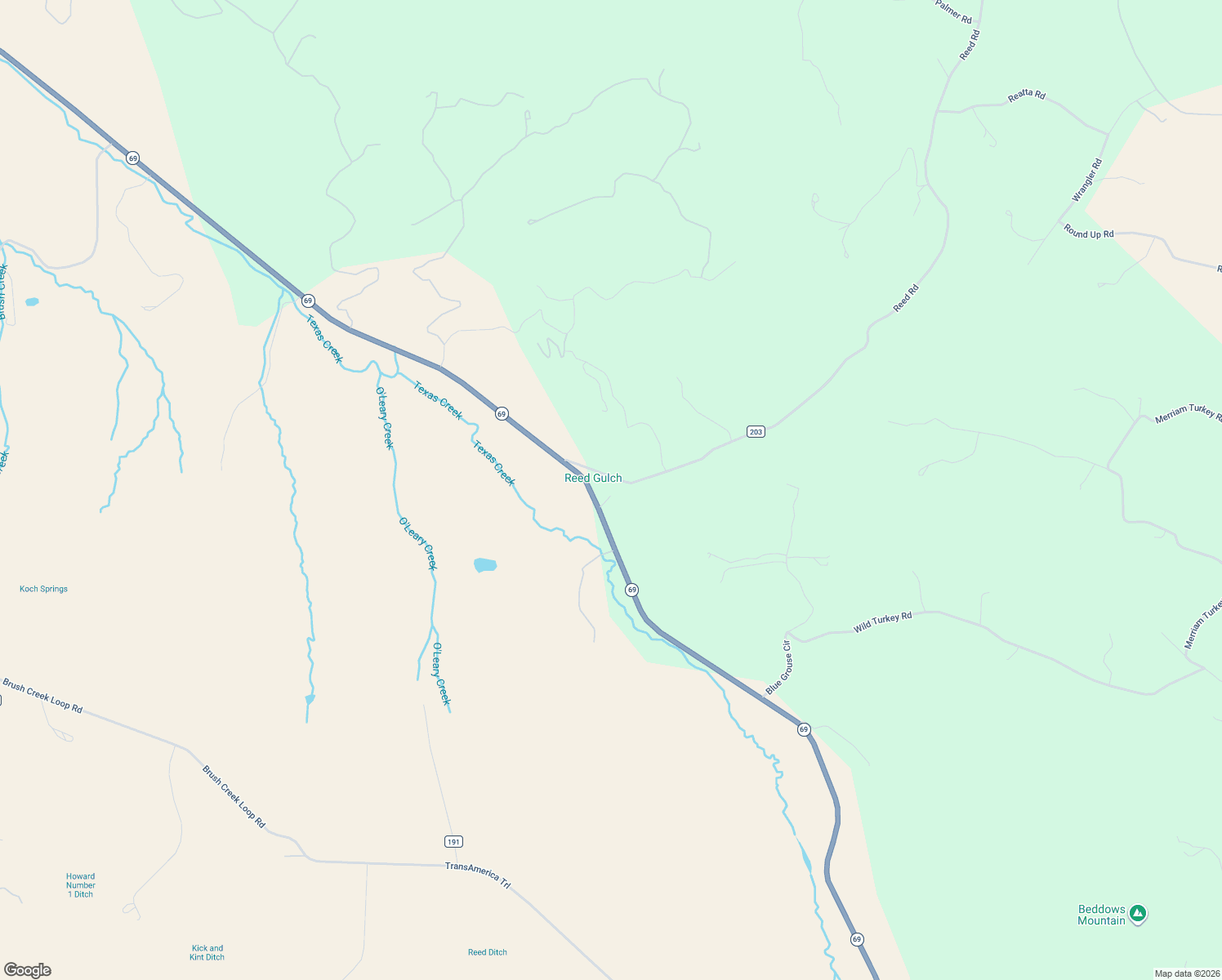 map of restaurants, bars, coffee shops, grocery stores, and more near 68600 Colorado 69 in Westcliffe