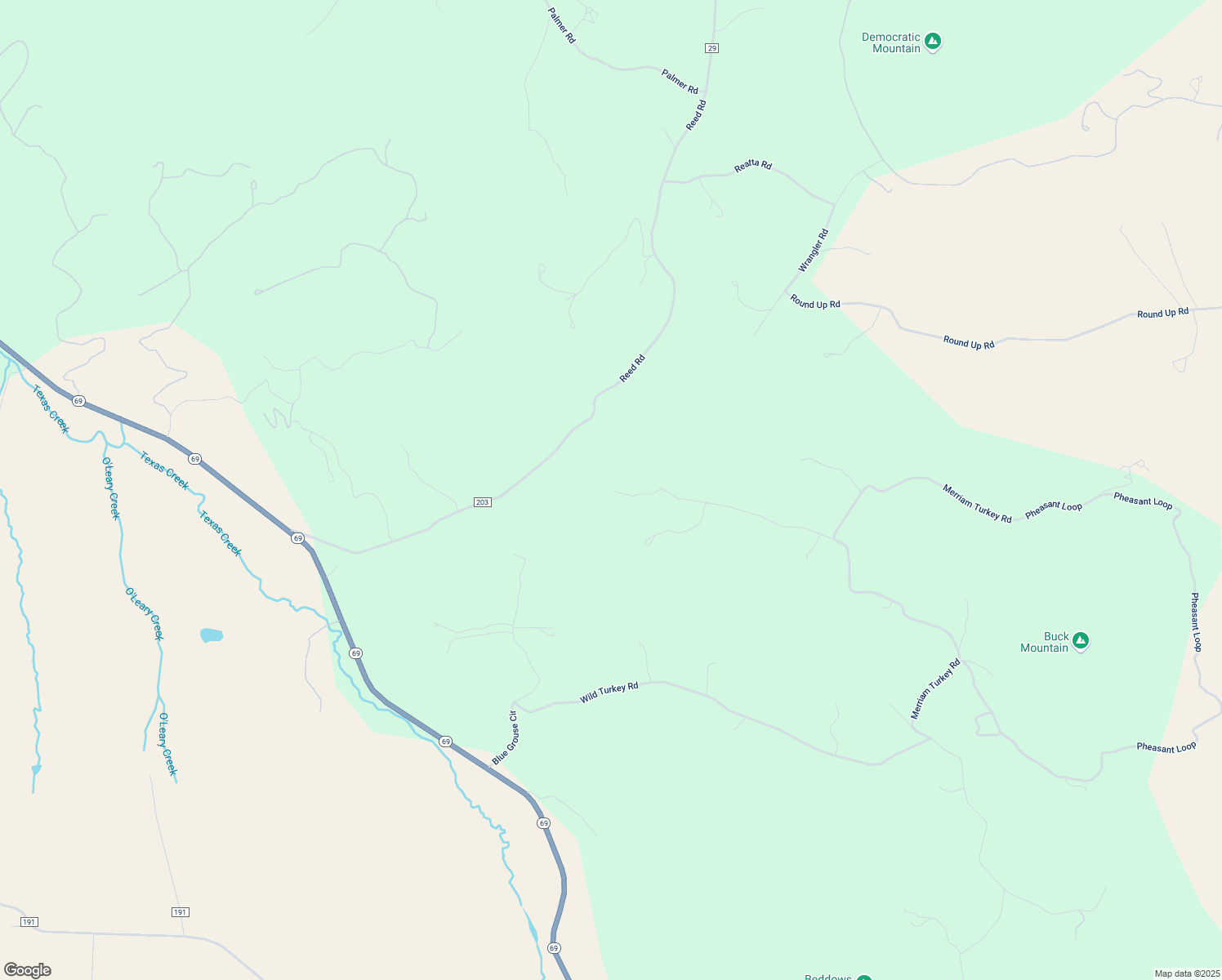 map of restaurants, bars, coffee shops, grocery stores, and more near 640 Merriam Turkey Road in Westcliffe