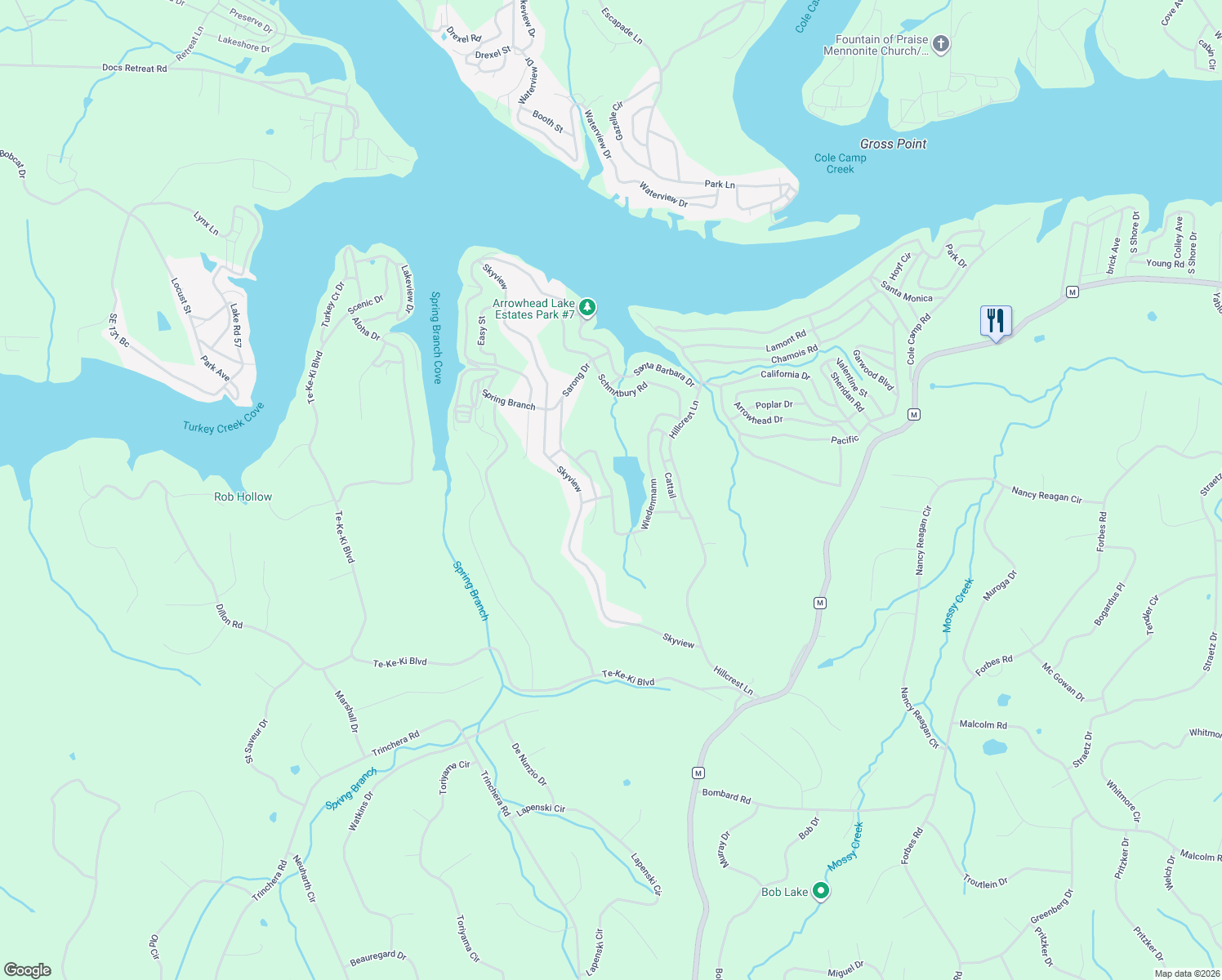 map of restaurants, bars, coffee shops, grocery stores, and more near Wiedenmann in Edwards